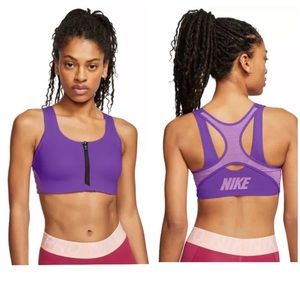 NWT Nike Dri-FIT Shape High-Support Padded Front-Zip Sports Bra Size XS Purple